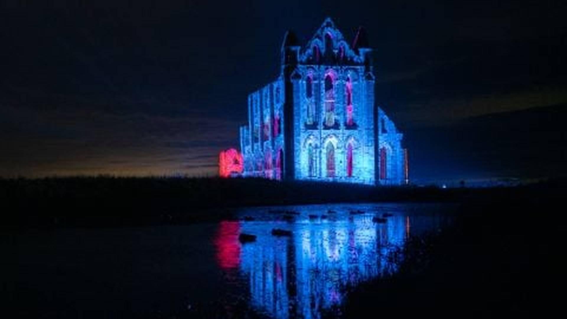 Illuminated Whitby Abbey photo