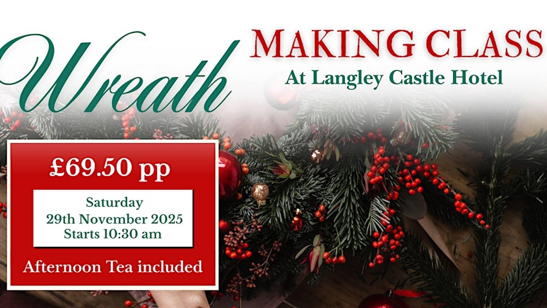 Wreath Making Class with Afternoon Tea at Langley Castle Hotel photo