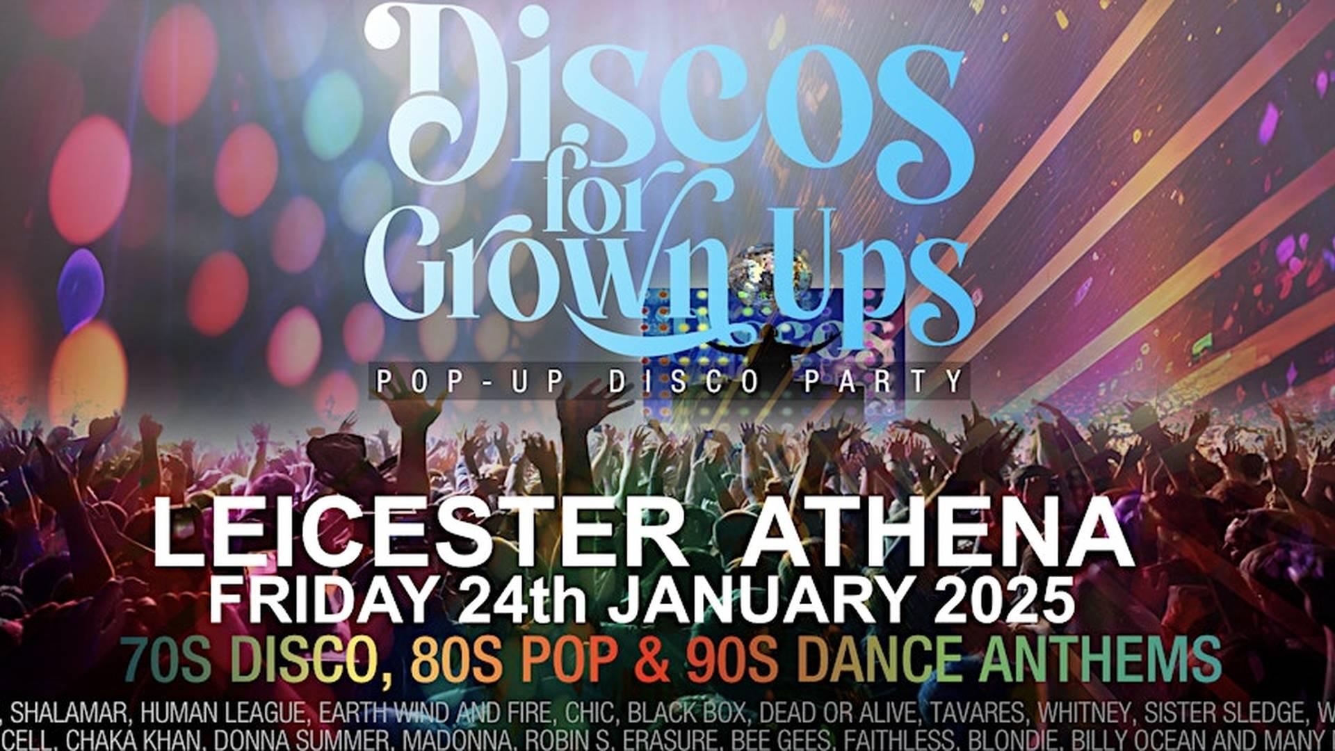 LEICESTER  ATHENA -DISCOS for GROWN UPS  70s, 80s, 90s disco party photo