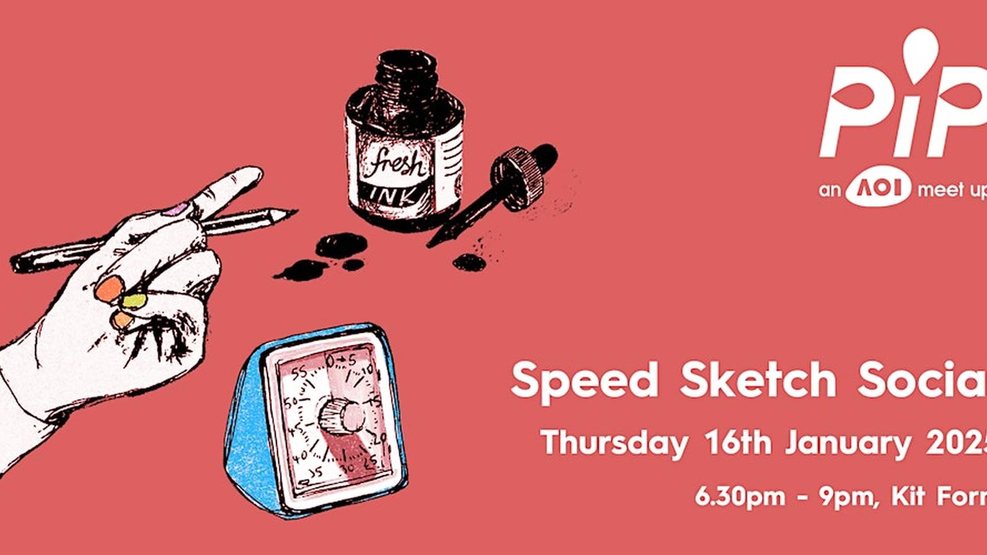 Speed Sketch and Social / Bristol illustrators meet-up / PIP photo