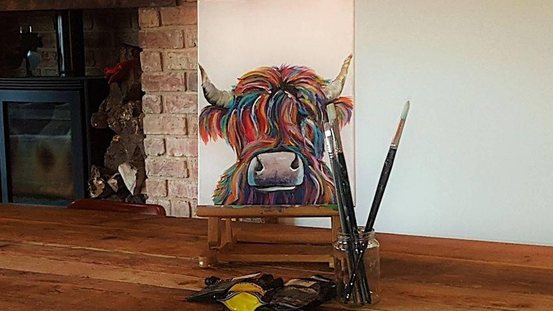 Painting at the farm 'Highland Cow' & Animal encounter, Doncaster photo