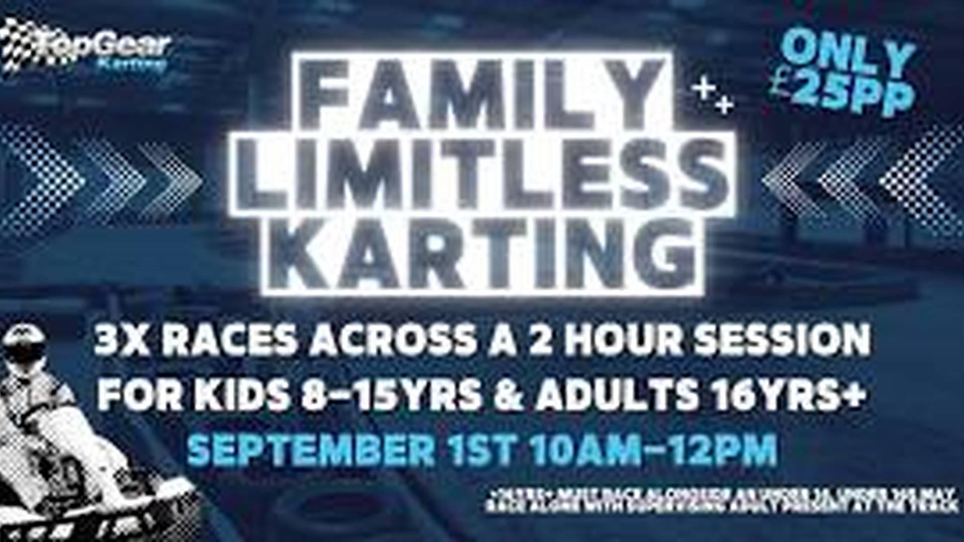 Family Limitless Karting: 3x Races for just £25pp (For Kids 8yrs+ & Guardians) photo
