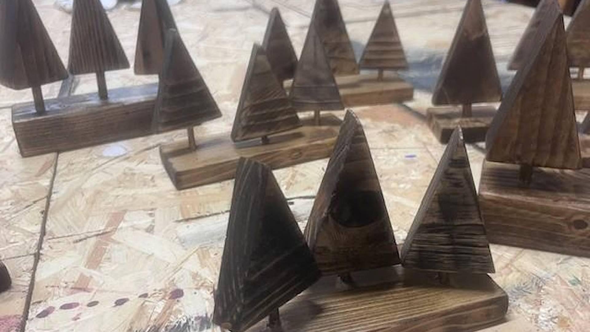 Rustic Mini Christmas Tree making - Woodwork for Neurodivergent Adults photo