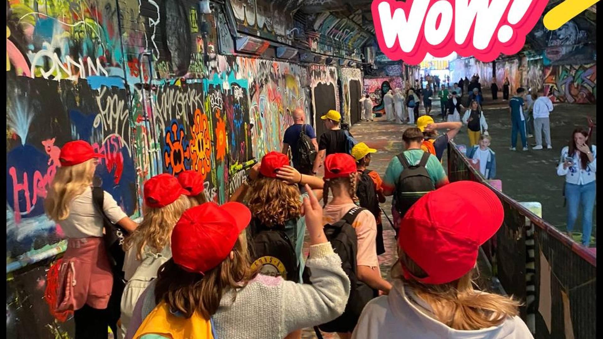 Summer kids club!  Graffiti painting workshop & splash fountains!  London fun from Waterloo photo