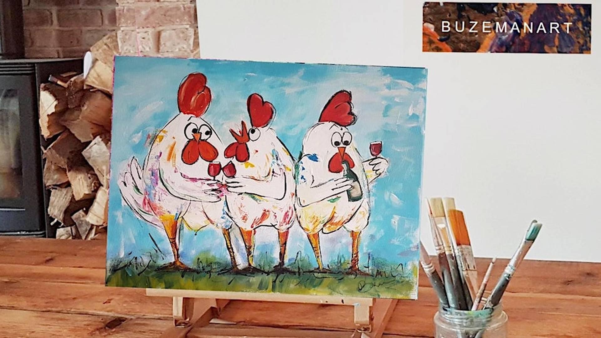 ‘Tipsy Chicks’ painting @ the farm with animal encounter @Mcneils Mill photo