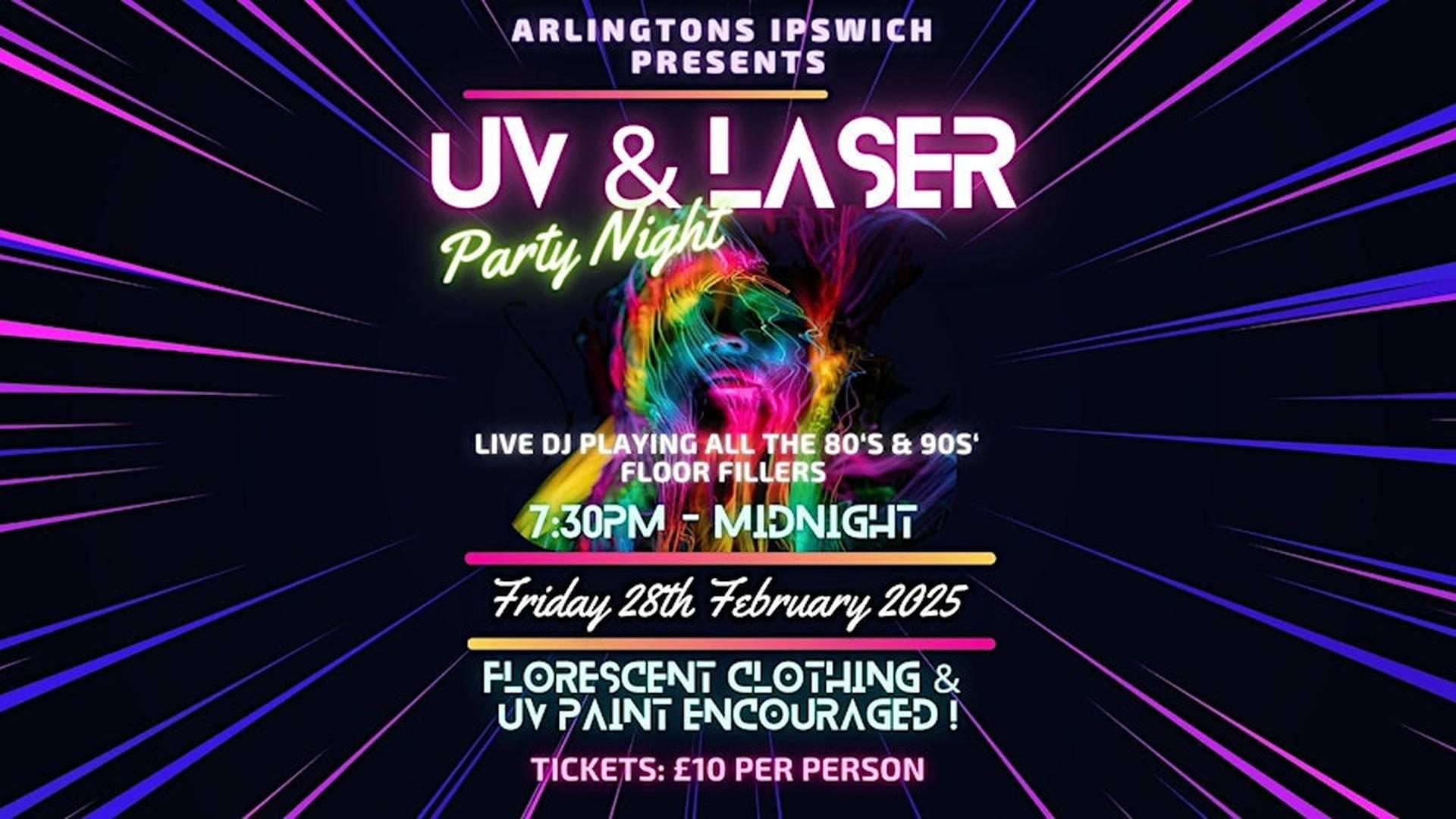 UV & Laser 80s & 90s party photo