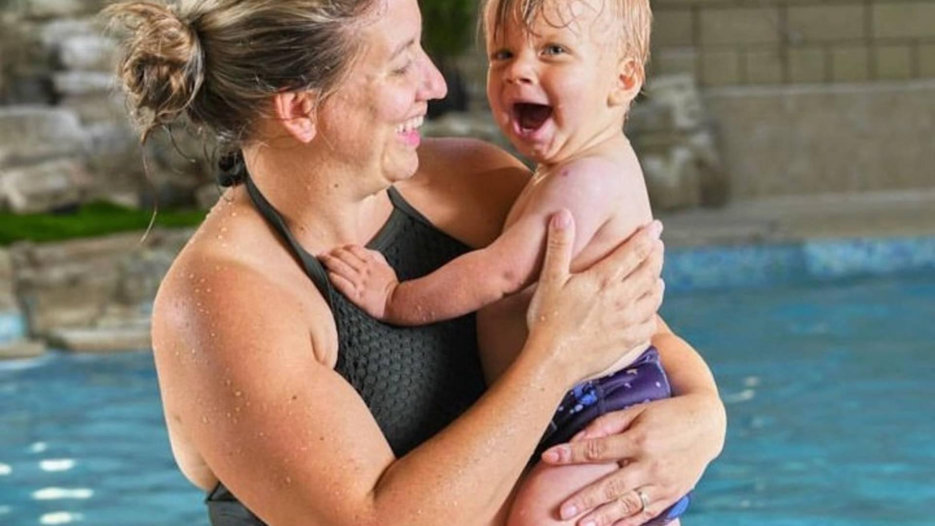 Baby and Toddler swimming photo