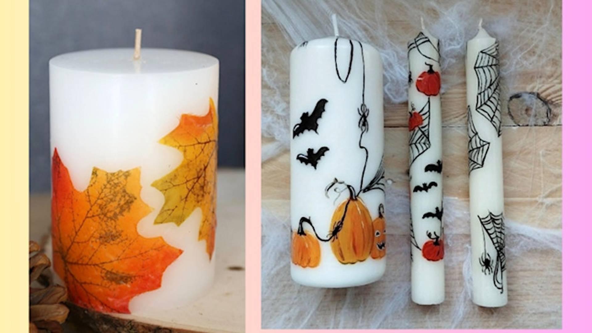Autumn and Halloween Themed Candle Decorating photo
