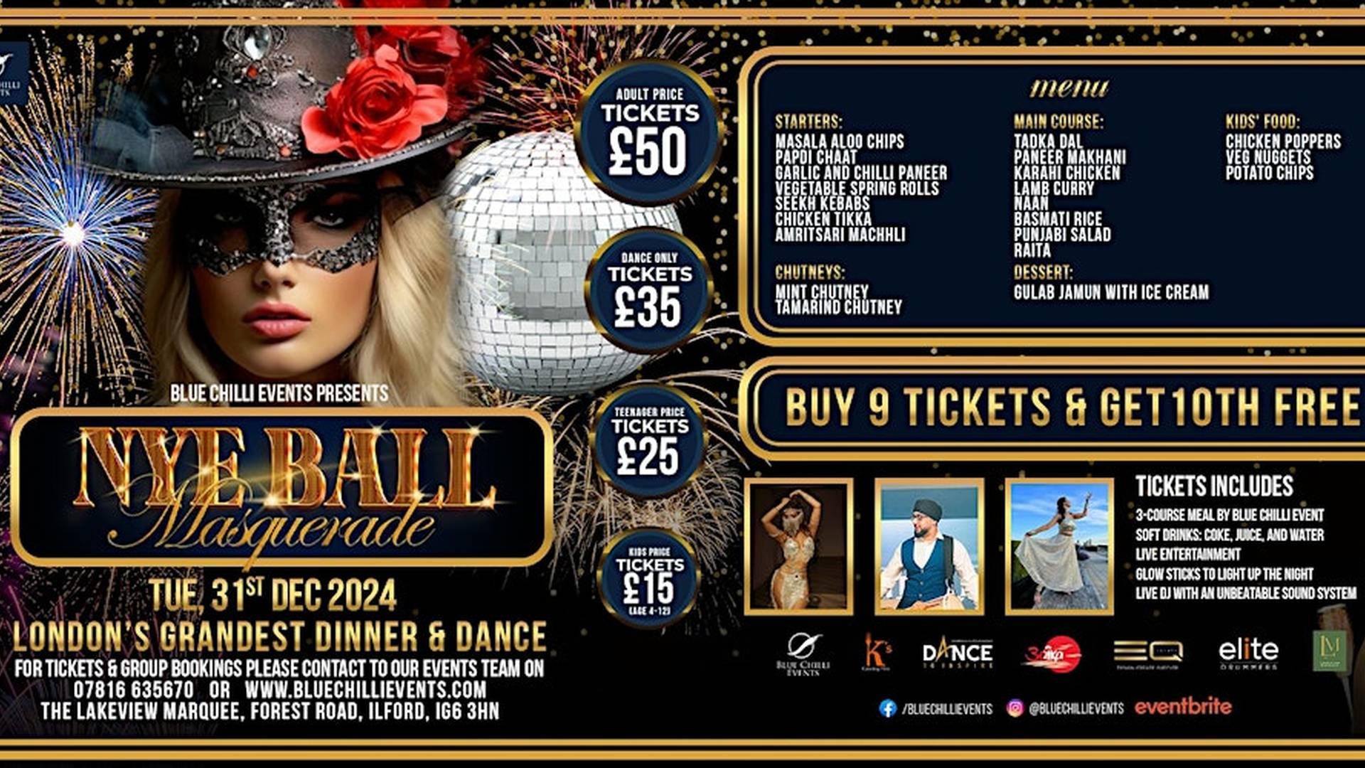 ✨ London's Masquerade Ball NYE Party 2024 Bollywood ,Bhangra and Dinner ✨ photo