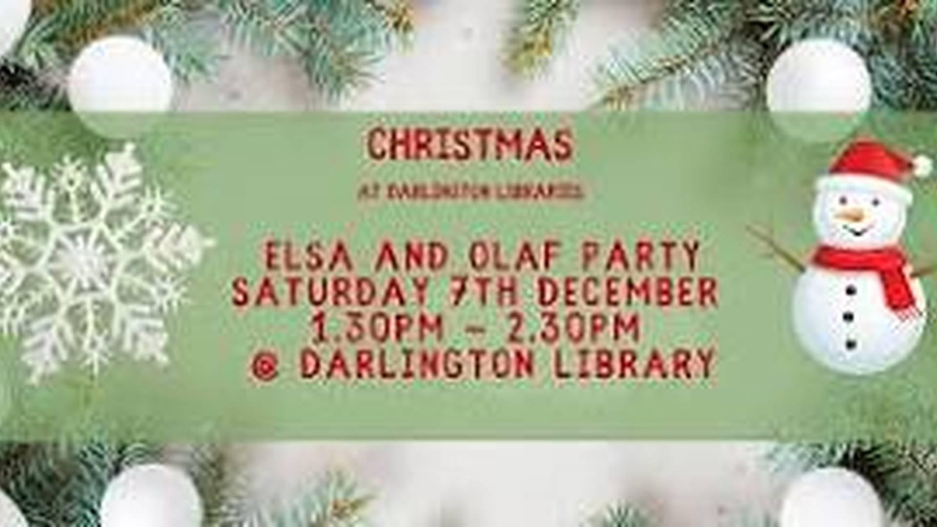 Darlington Libraries: Elsa and Olaf Party photo