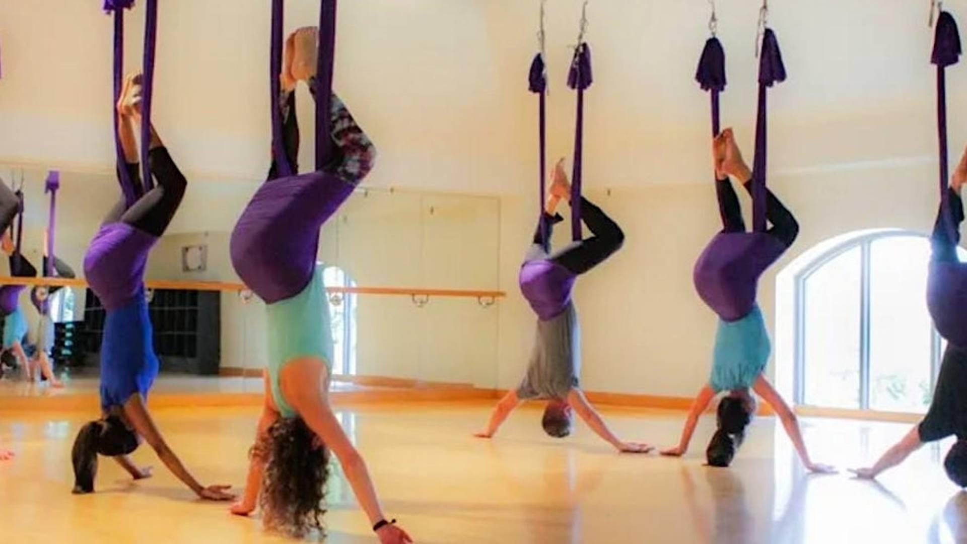 Aerial yoga and Gongbath workshop photo