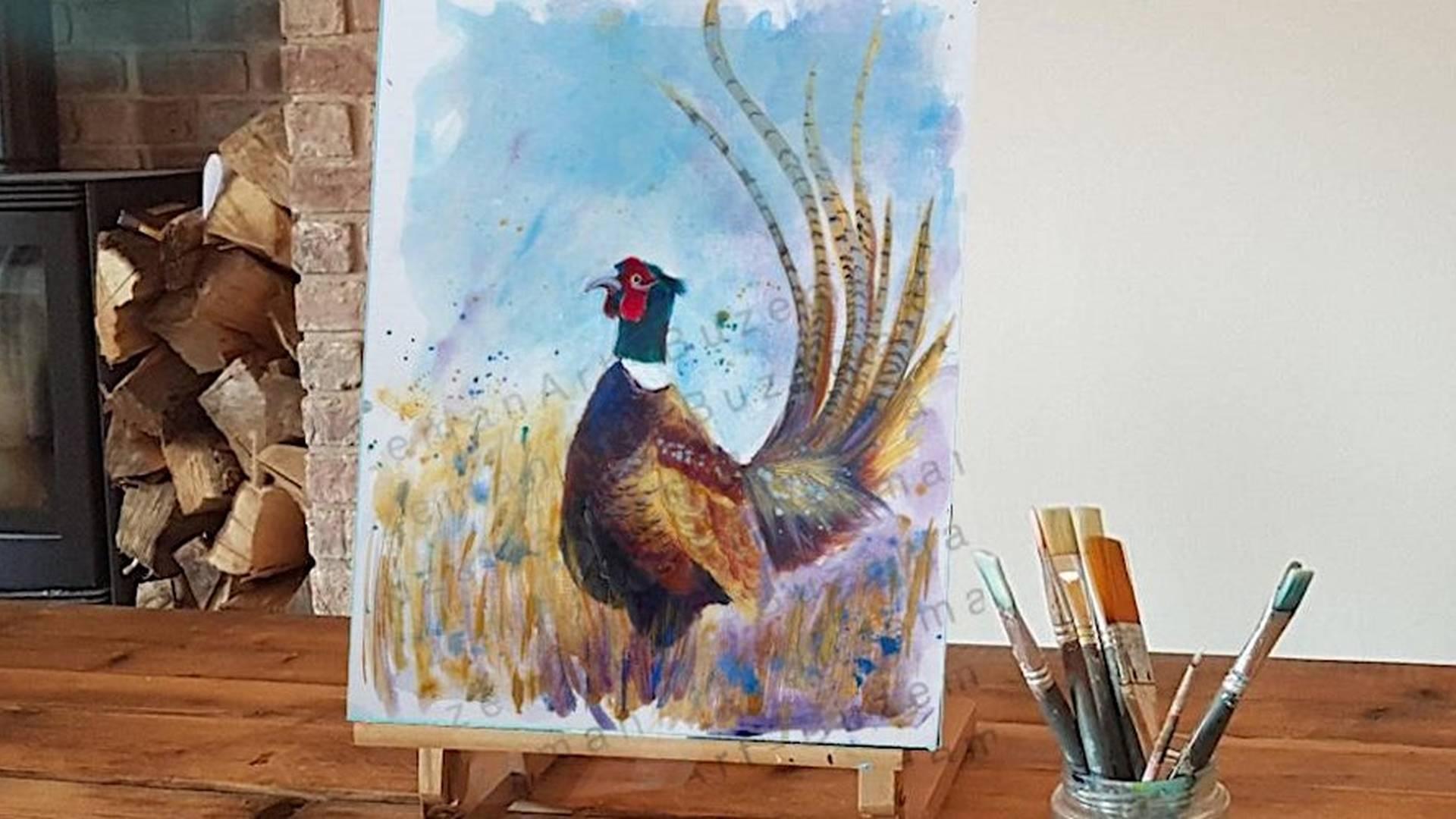 ‘Pheasant’ painting @ the farm with animal encounter @Mcneils Mill photo