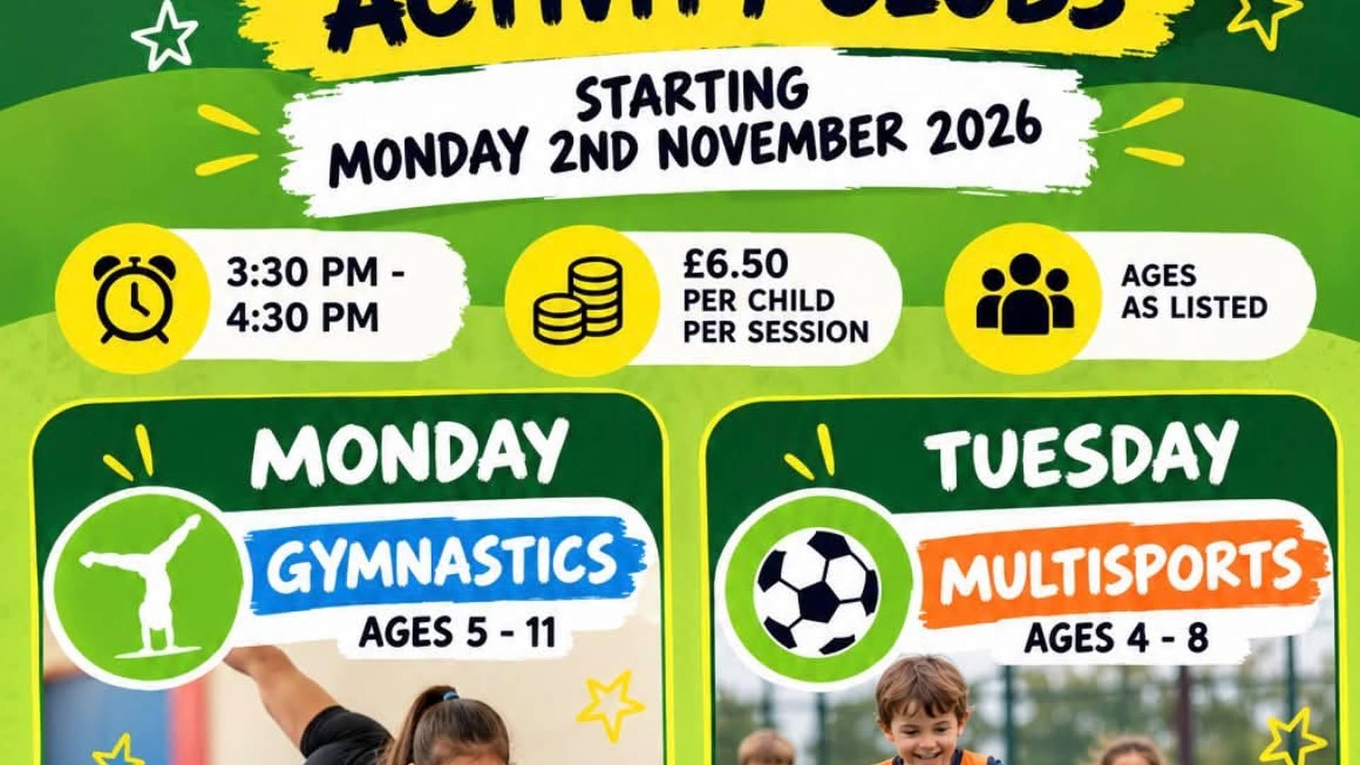 Abbotshall Activity Clubs Starting November! photo