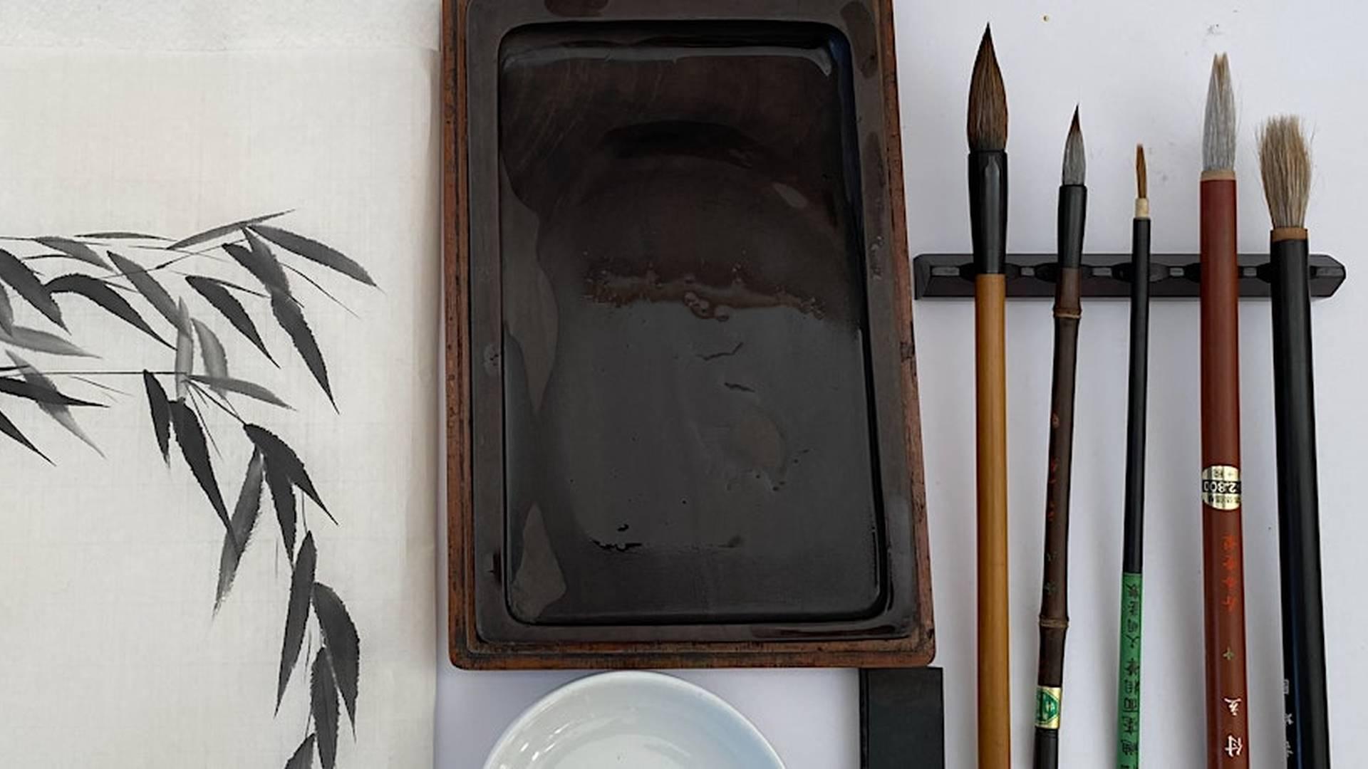 Sumi-e Japanese Ink Painting – Koi Carp photo