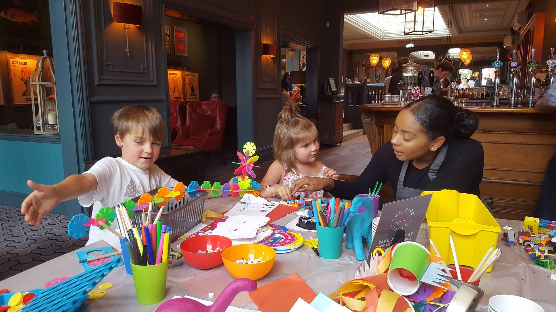 The Kids' Table - free supervised creative kids corner at Art'Otel, Battersea Power Station photo
