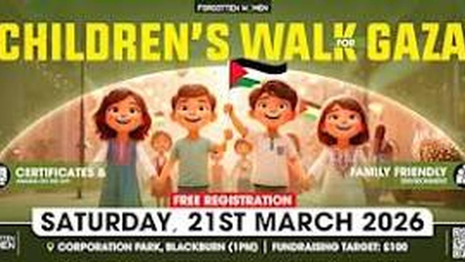 Children’s Walk for Gaza in Blackburn photo