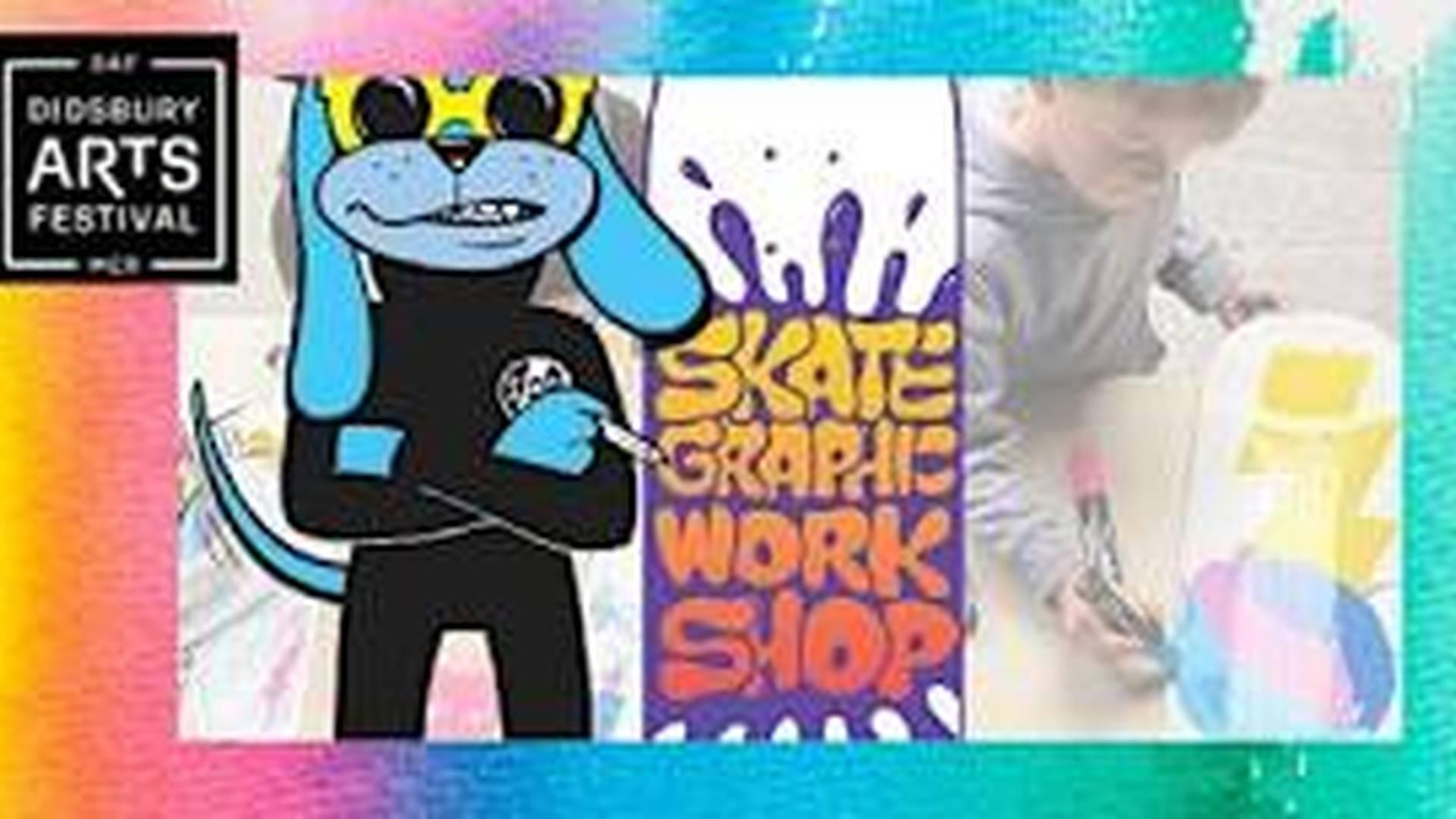 Skateboard graphic art workshop for kids 7+ photo