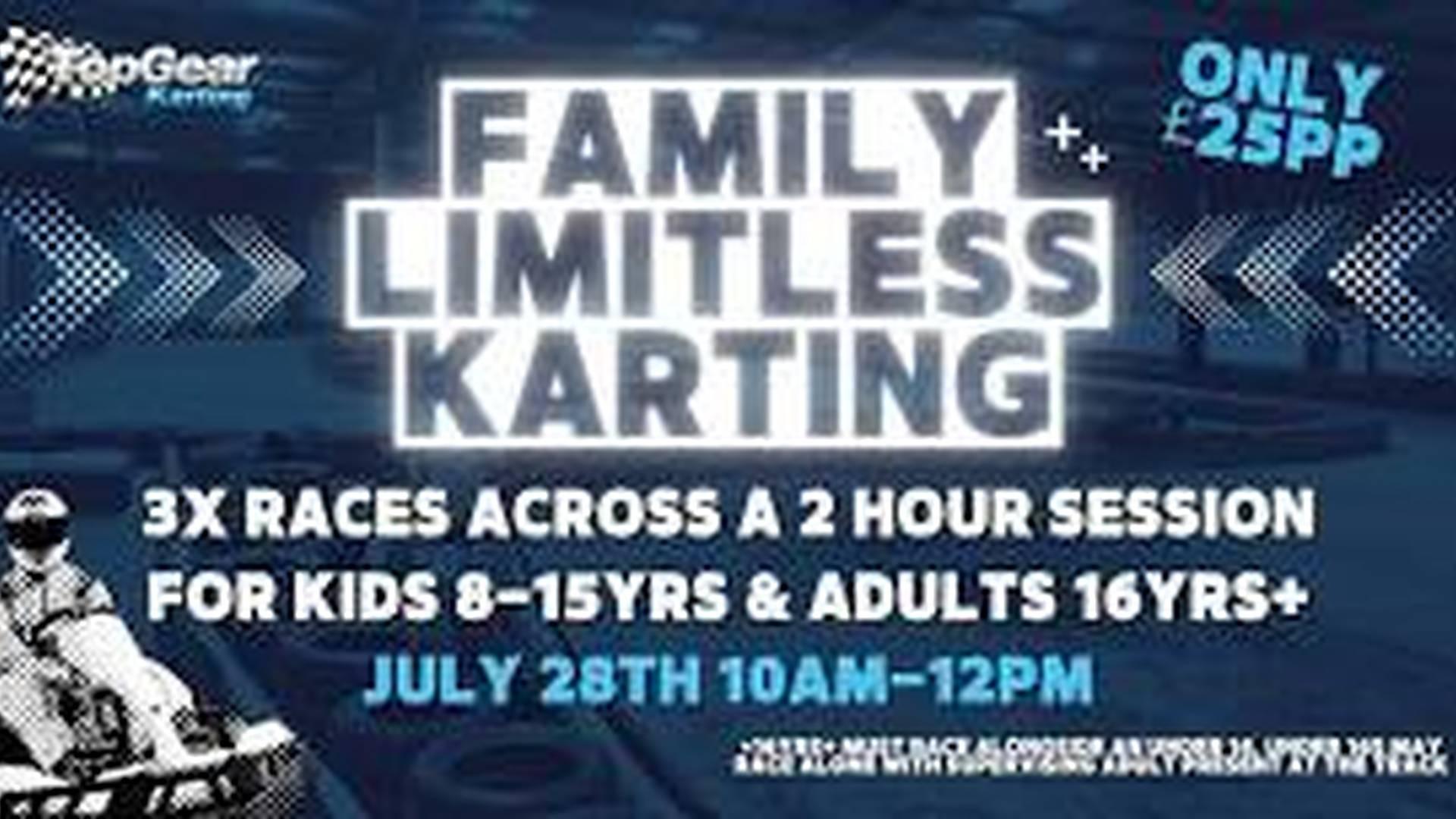 Family Limitless Karting: 3x Races for just £25pp (For Kids 8yrs+ & Guardians) photo