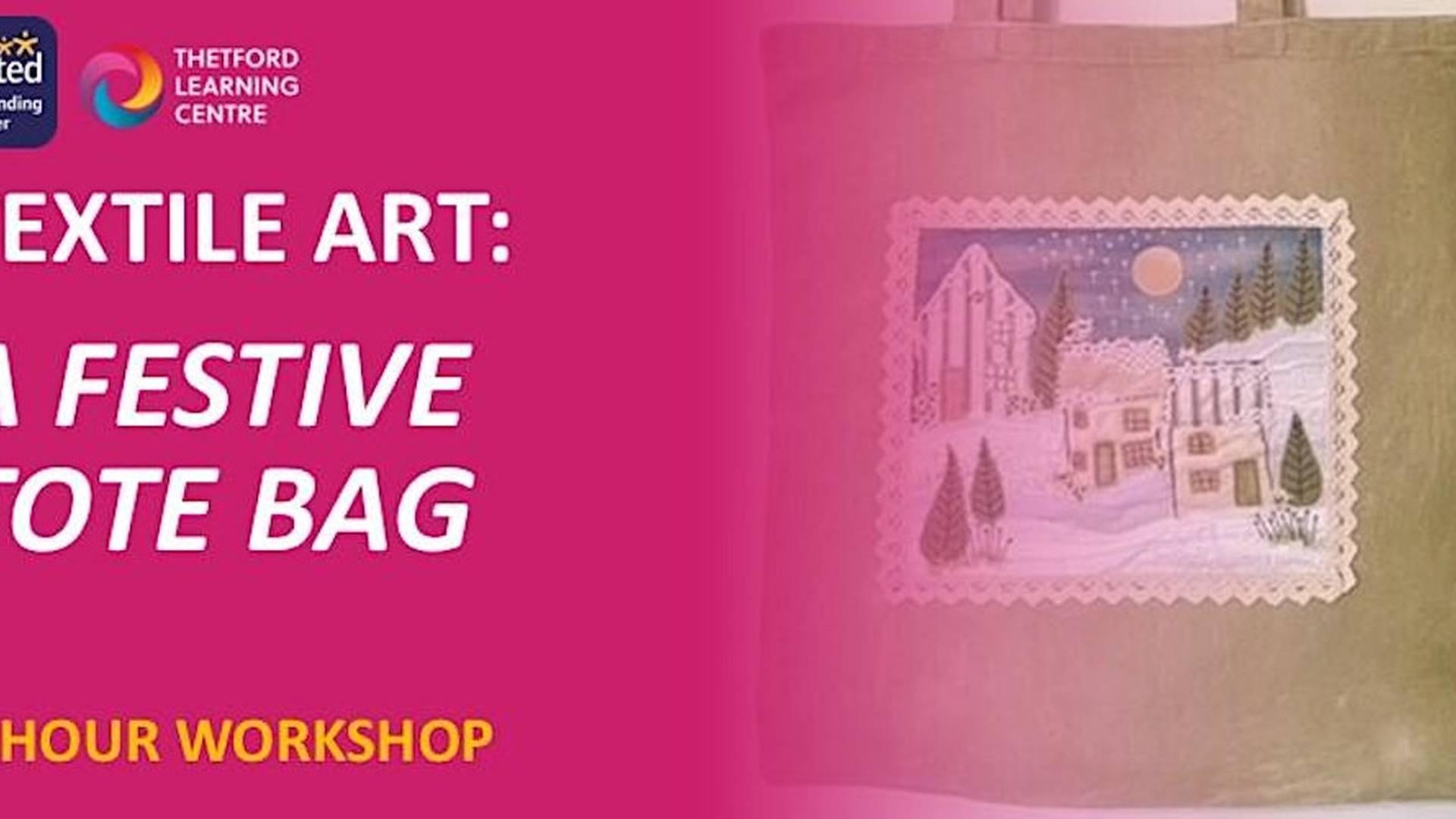 Textile Art - A Festive Tote Bag (Thetford) photo