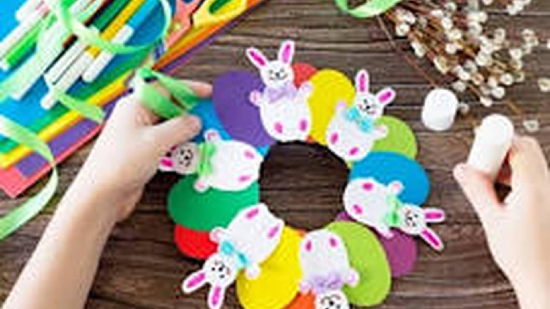 FREE Kids Easter Wreath Craft photo