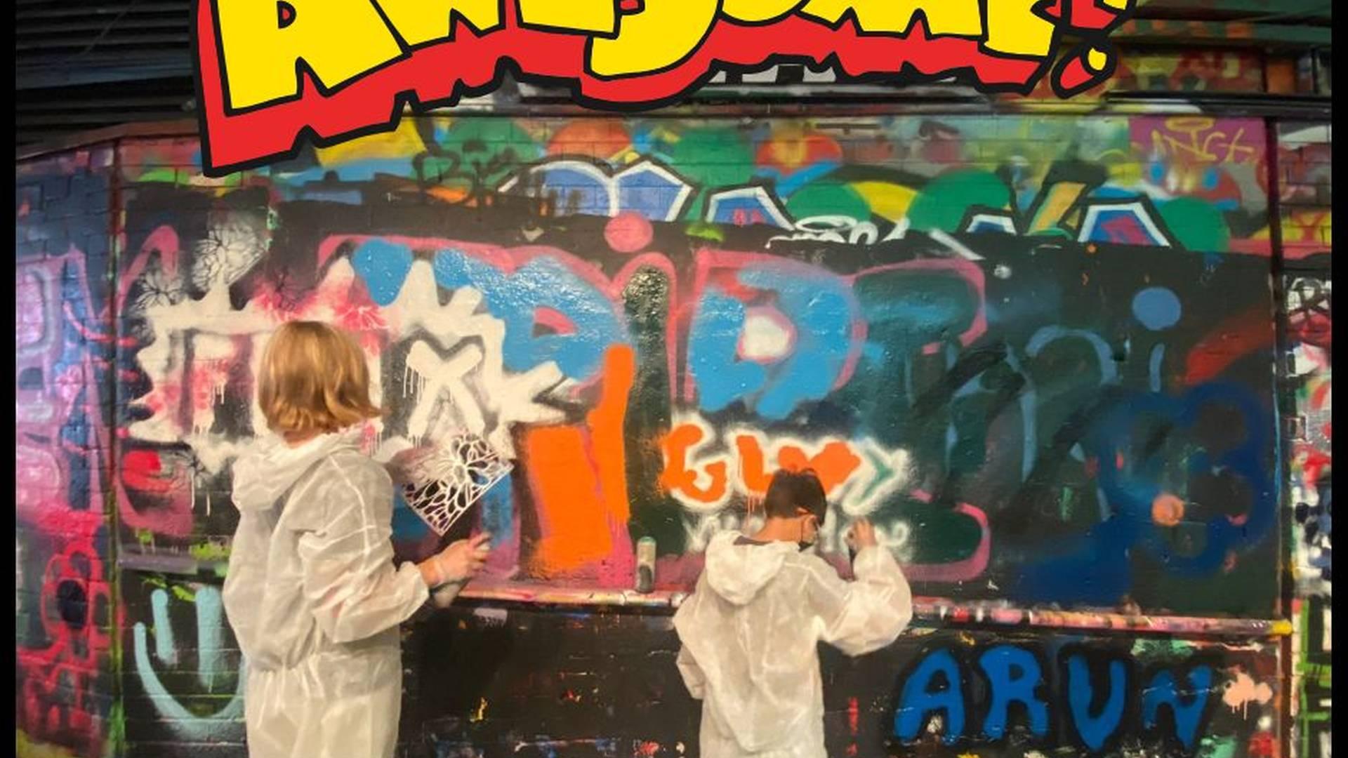 Summer kids club!  Graffiti painting workshop & splash fountains!  London fun from Twickenham photo