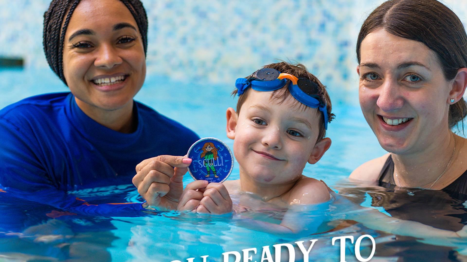 Baby and toddler swimming photo