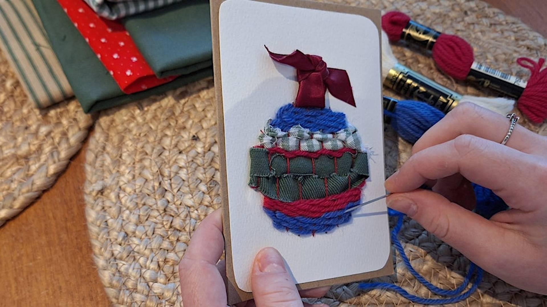 Woven Christmas Card workshop photo