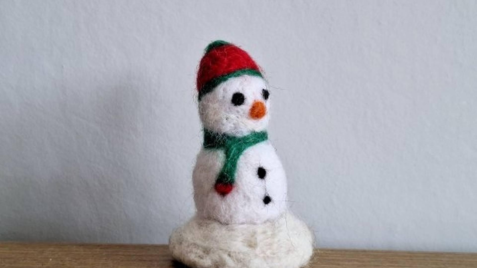 Needle Felting Workshop: make a snowman Christmas tree decoration photo