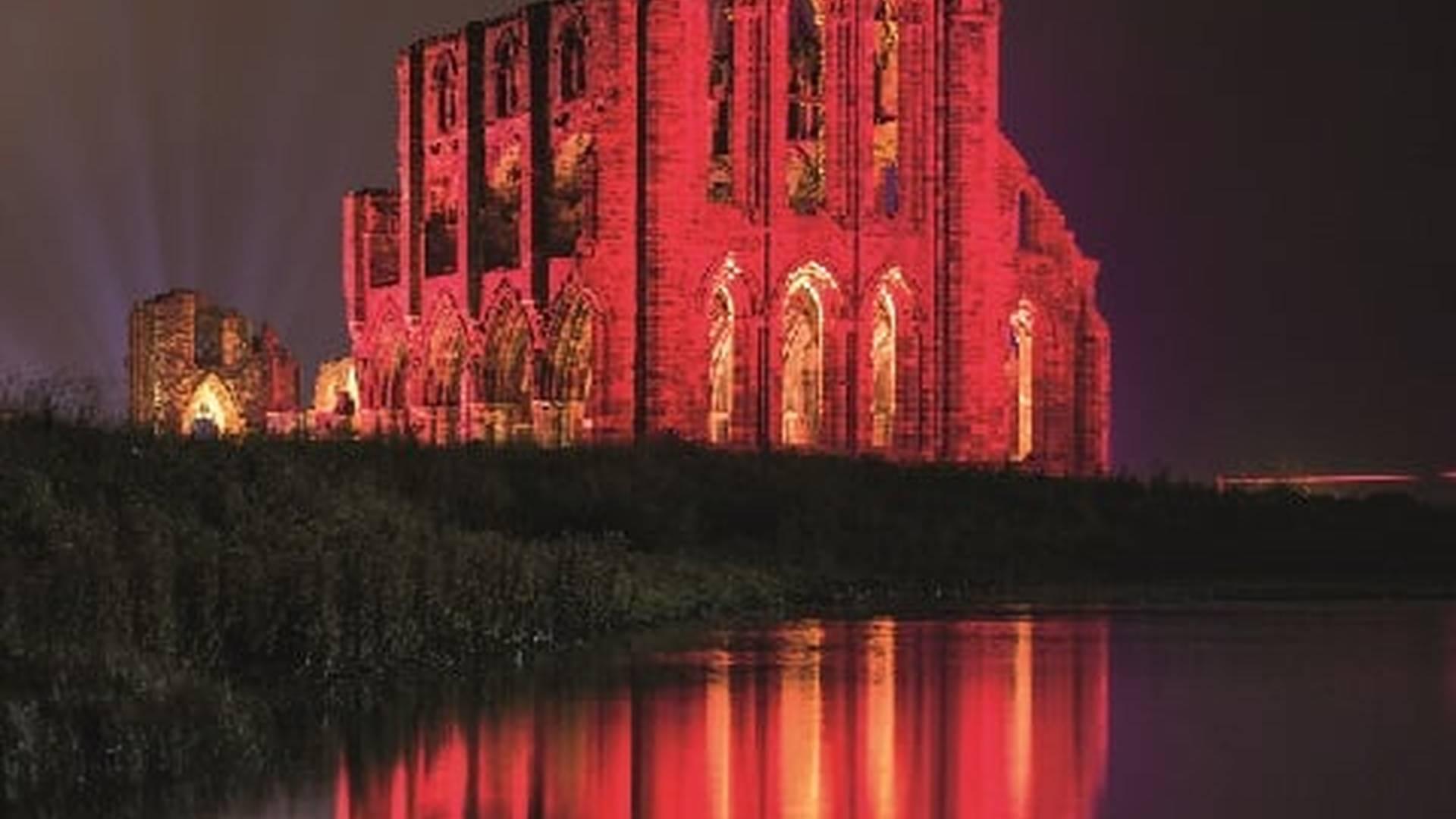 Illuminated Whitby Abbey photo